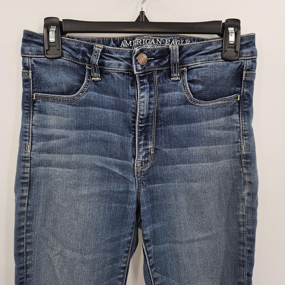 American Eagle Jeans Womens 4 Blue Super Hi-Rise Jegging Stretch Skinny Denim - Picture 2 of 9
